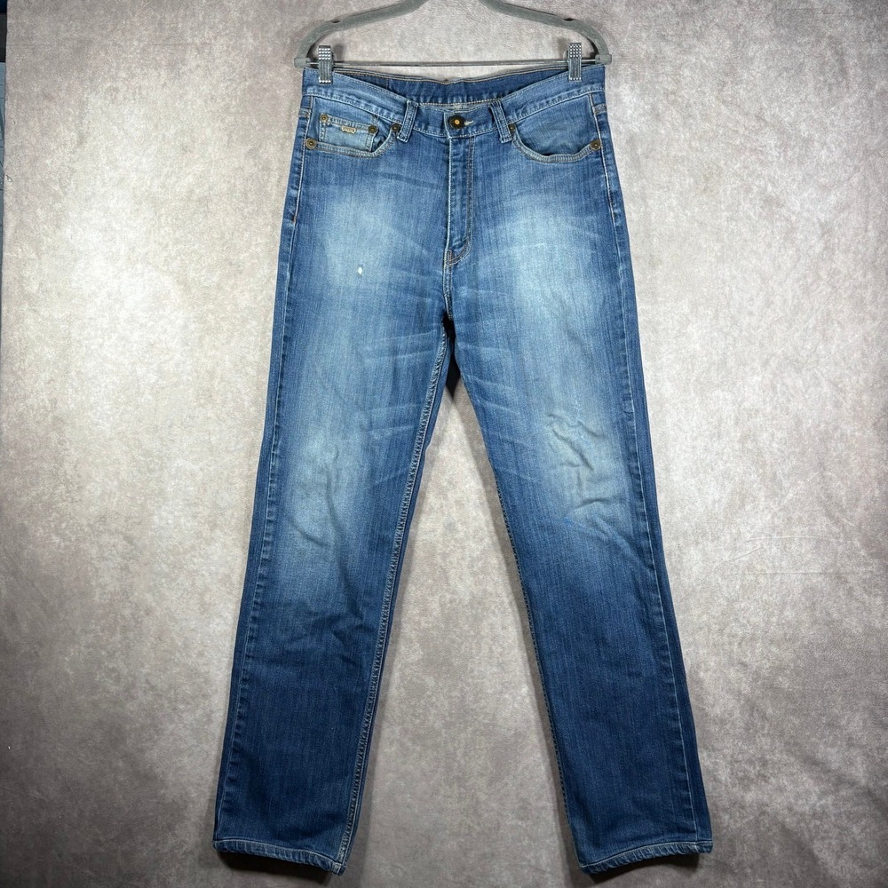 Levi's 505 Jeans Mens Size‎ 34X34 Blue Denim Medium Wash Straight Pockets Casual